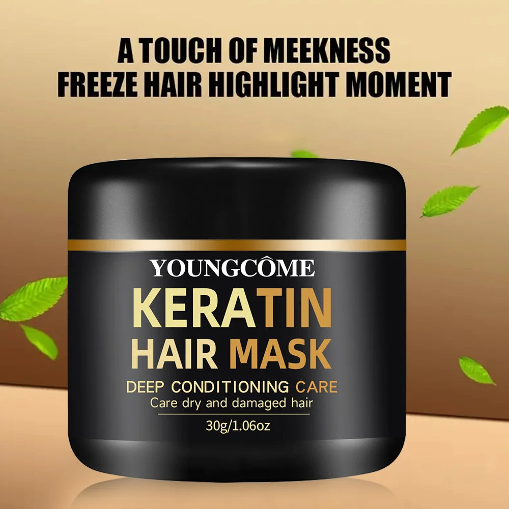 Natural Formula Keratin Hair Mask Repair Damage Dry Split Hair Nourishing Moisturizing Treatment Shiny Deep Hair Care Mask Quake
