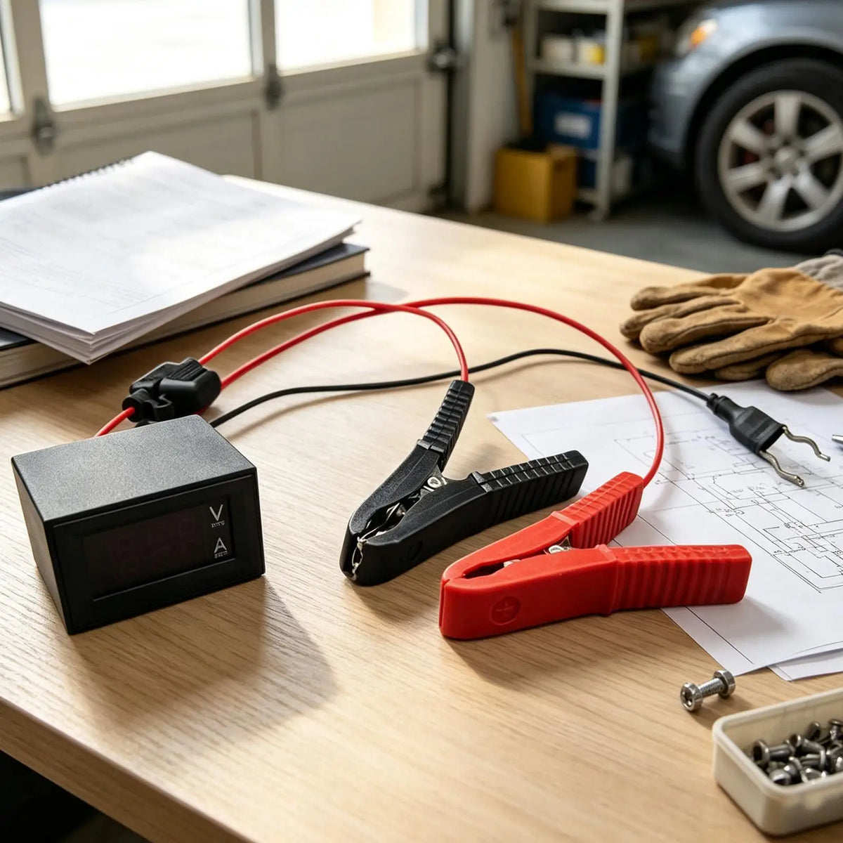 Battery Tester Car Vehicle Current Leakage Diagnostic Detector Car Current Leak Finder for Trailer Truck Sedan Home Garage Quake