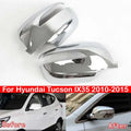 For Hyundai Tucson IX35 2010-2015 Car Rearview Side Mirror Cover Wing Cap Sticker Exterior Door Rear View Case Trim Chrome Auto Quake Default Title