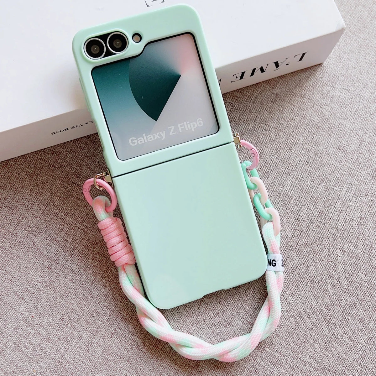 For Samsung Galaxy Z Flip7/Flip6/Flip5/Flip4 Anti-Drop Soft Phone Case with Lanyard Durable Protective Cover for Women Men Quake Lemon green Galaxy Z Flip6