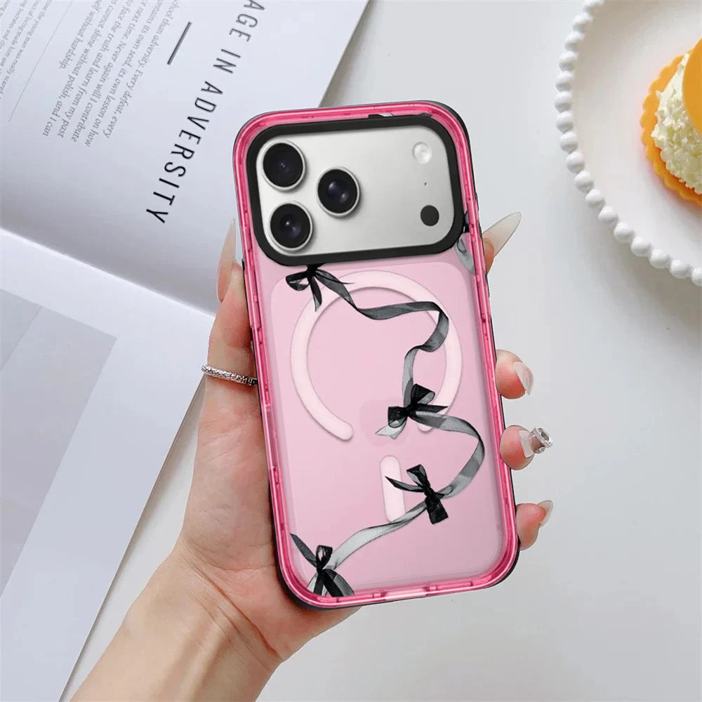 6090854 Pink Border Magnetic Case: Compatible with IPhone 18 17 16 15 14 13 Pro Max 18Pro Quake