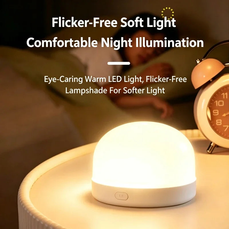 USB Rechargeable Night Light 3 Color RGB Portable Baby Bedside Lamp LED Night Light Ambient Soft Light Room Decoration Gift Quake