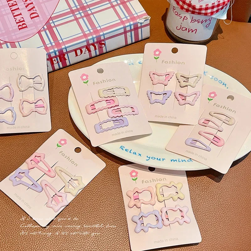 4pcs Cute star little hairpin female side bangs clip broken hairpin Girls women headwear Hair Styling Tools Accessories Quake