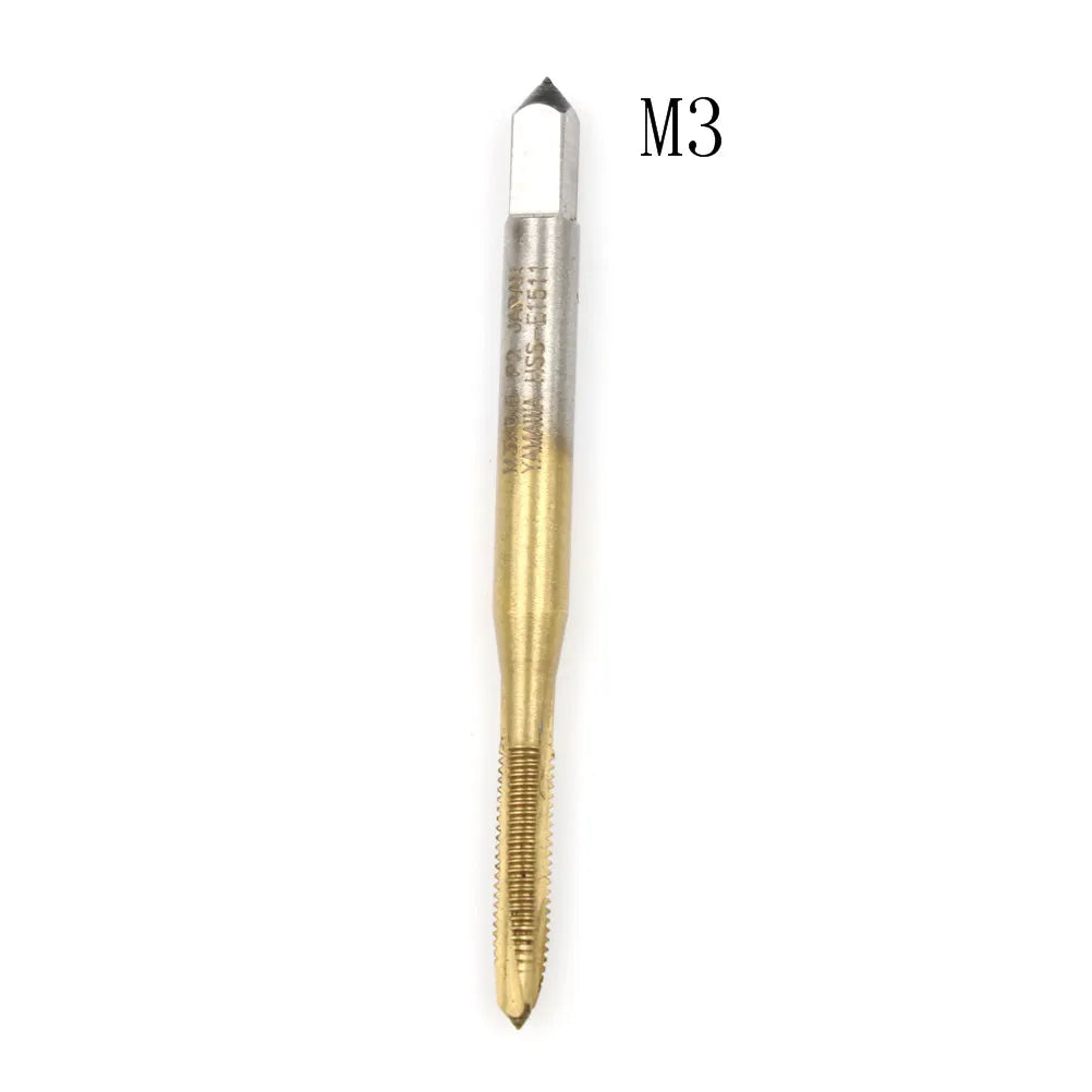 1Pcs M2/M2.5/M3/M3.5/M4/M5/M6/M8 HSS Metric Straight Flute Thread Screw Tap Plug Tap Quake Style3
