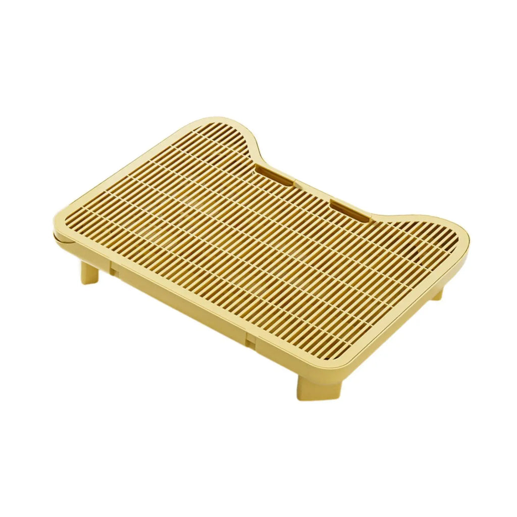 Double Layered Cats Litter Mat Step Stool Splashproof Protection for Portable Large Cage Indoor Cat Condo Quake Yellow