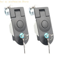 Storage Door Lock Replacement Set, Recessed Push Button Keyed Lock, Pair for Trailer Panels, Doors and Cabinets H8WE Quake Black CN