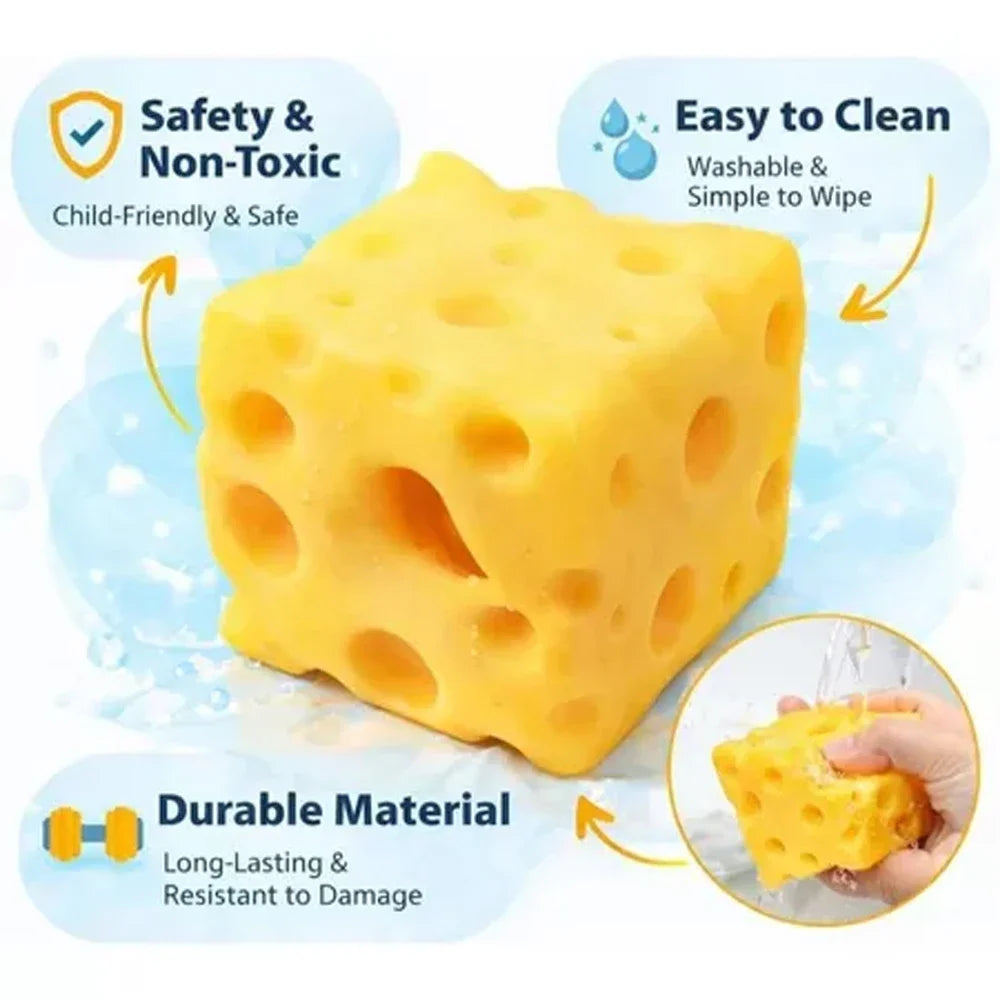 Giant Cheese Squeeze Toy Extra Large Size Cheese Squishy Fidget Toys Slow Rebound Shapeable Venting Ball for Adults Gifts Quake