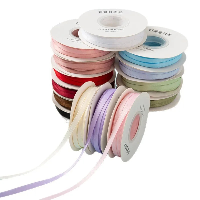Matte Double Sided Polyester Cotton Ribbon DIY Craft Bow Making Ribbon Garment Accessories Gift Wrapping Decorative Strap Quake