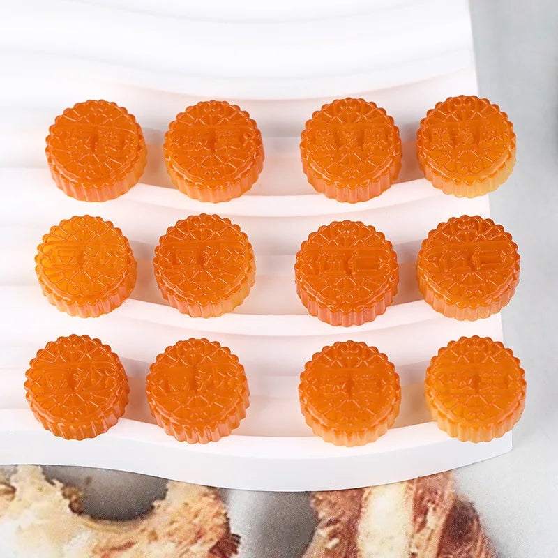 50Pcs Miniature Simulation Mooncake Flatback Resin Cabochon For Phone Decor DIY Car Jewelry Making Crafts Dollhouse Accessories Quake