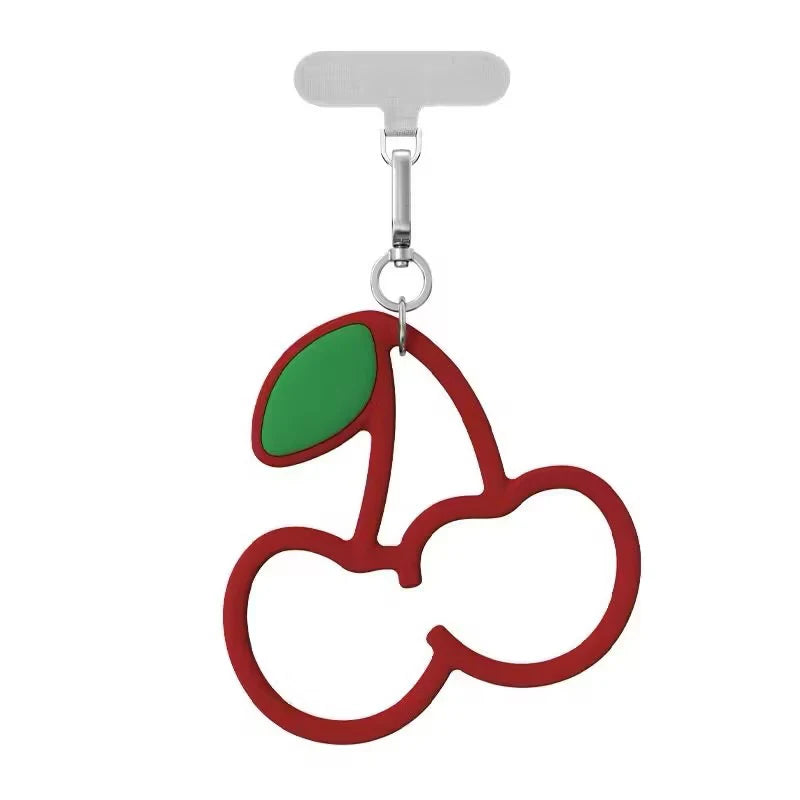 Heart Cherry Apple Silicone Knot Short Phone Charm Accessories for Galaxy for IPhone 12 13 14 15 16 17 18 Pro Max Case Quake phone charm 15