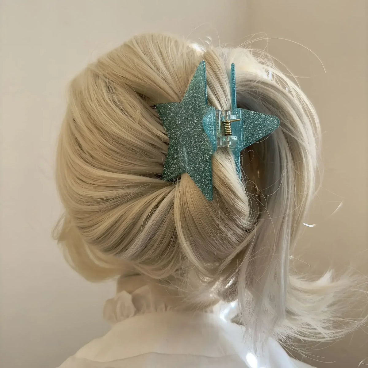 Korean Fashion Star Shaped Hair Claw Y2k Punk Hair Clip Clamp Irregular Acetate Shiny Star Claw Hairpin Party Hair Accessories Quake blue