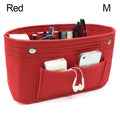 Soft Pouch Organizer Handbag Insert Bag Felt Insert Bag Purse Liner Inner Bag Quake Red-M