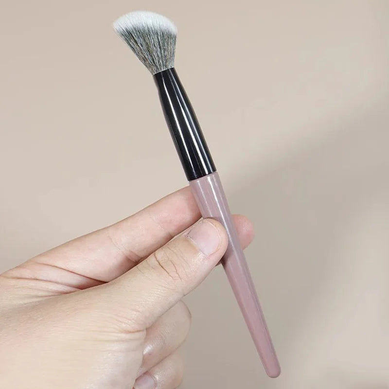 2 PCS Angled Blush Brush - Premium Contour Brush for Blush, Bronzer & Powder Makeup Application - Vegan, Cruelty-Free Quake