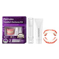 New Instant Smile Moldable Silicone Denture Kit, Natural Ivory Upper & Lower False Teeth With Toothbrush & Toothpaste Quake 1 set