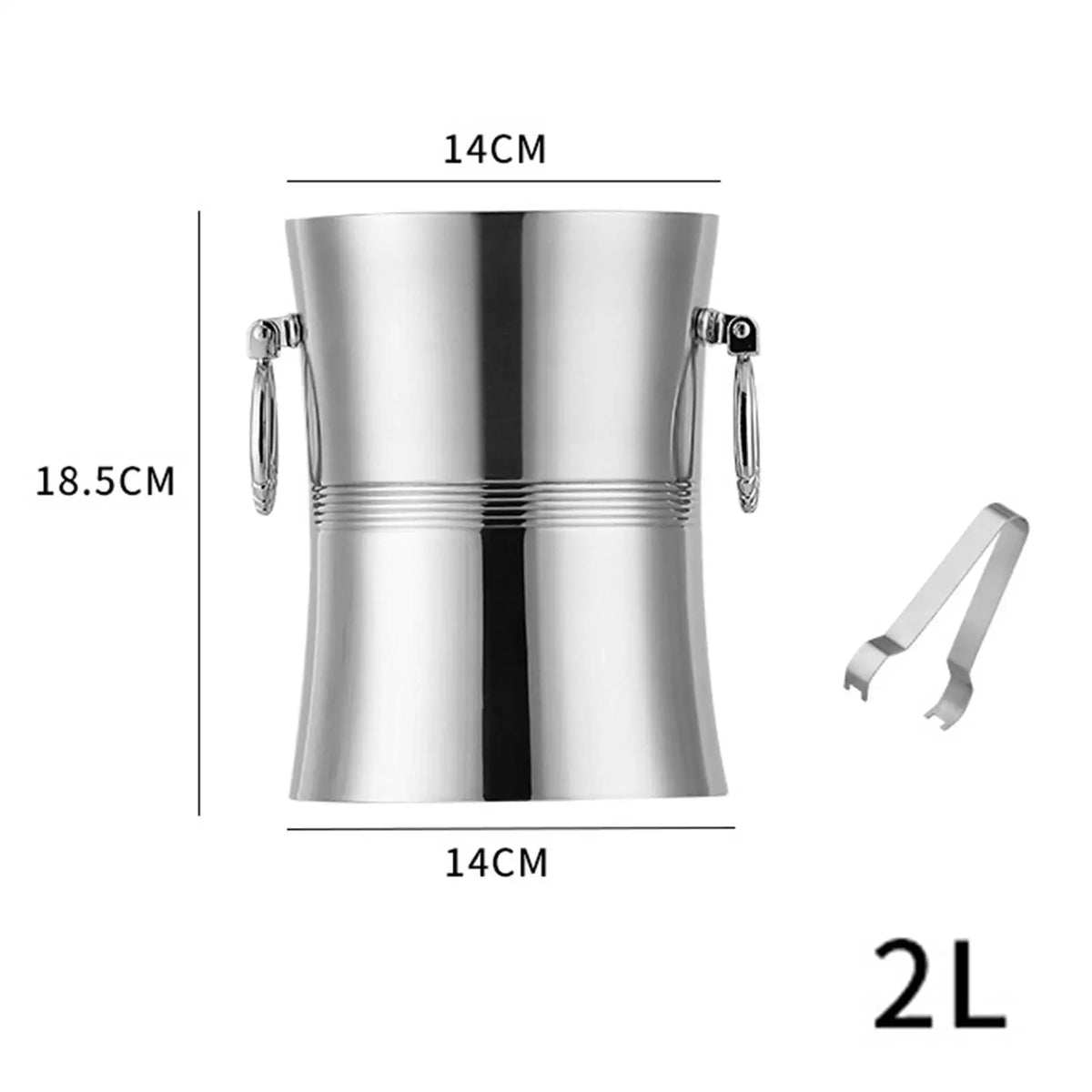 Double Wall Ice Bucket Drinks Cooling Bucket Champagne Bucket Beer Chiller Metal Beverage Tub for Bar BBQ Quake