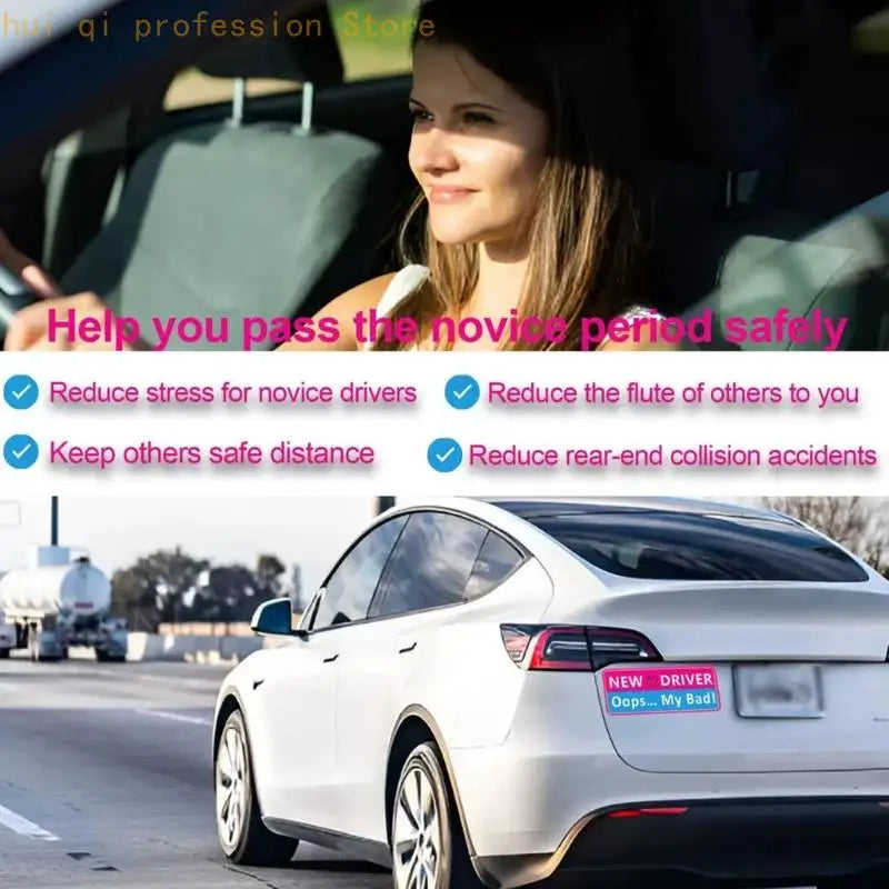 3Pcs New Driver Car Signs Set Learner Driver Reminder Signs with Removable PVC Sign Face for Driving Practice H8WE Quake