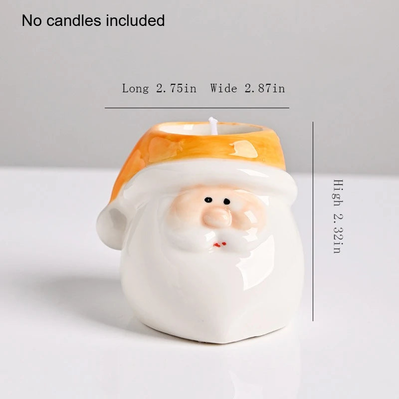 Household Creative American Style Personalized Santa Claus Candle Cup Empty Cup Ceramic Cup Gift Quake Yellow No candles