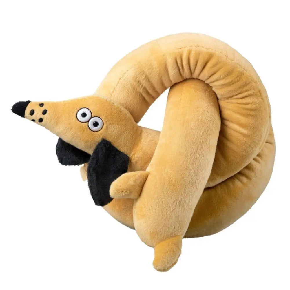 Extra Long Dachshund Stuffed Animal Toy Soft Bendable Body with Sound Function, Ideal as a Warm-Up Doll for Cats in Winter Month Quake Coffee