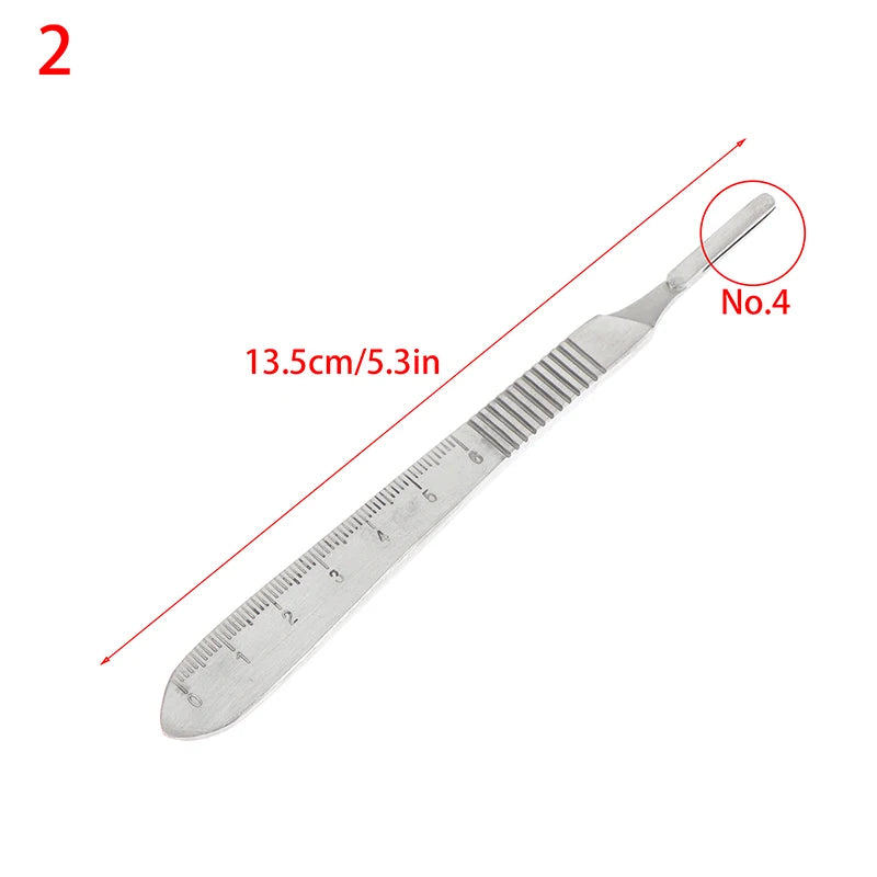 1Pcs Dental Surgical Scalpel Handle #3 # 4 Stainless Steel Thickened Knife Holder Quake A2