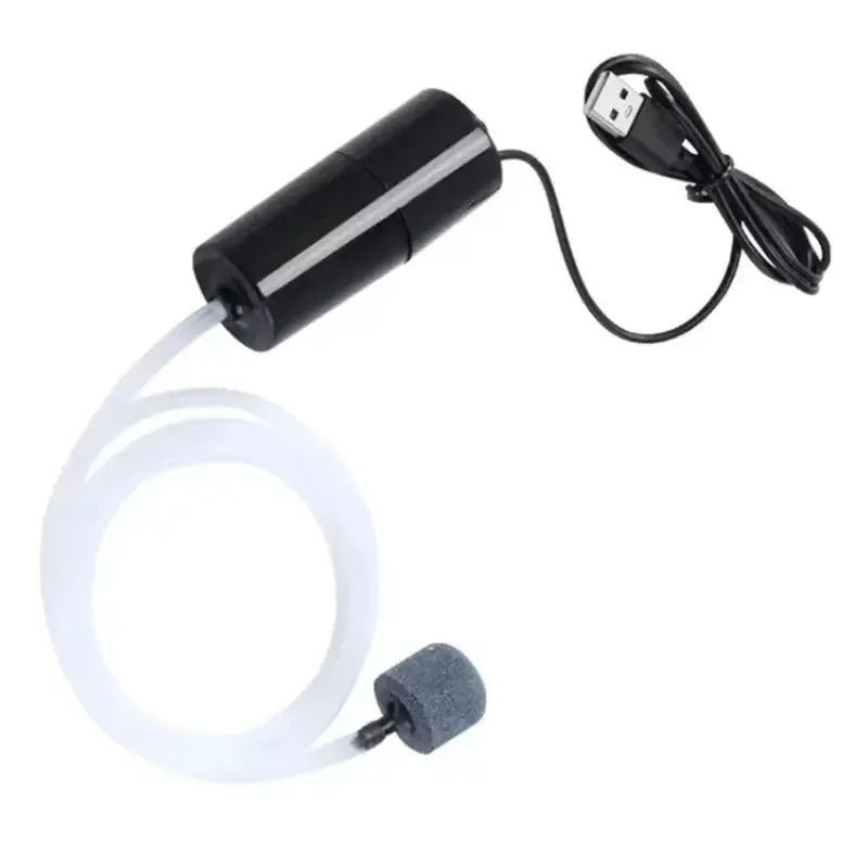 USB Interface Aquarium Air Pump With Air Stone With Silicone Tube Fish Tank Oxygenator Silent Aquarium Air Aerator Aquarium Quake