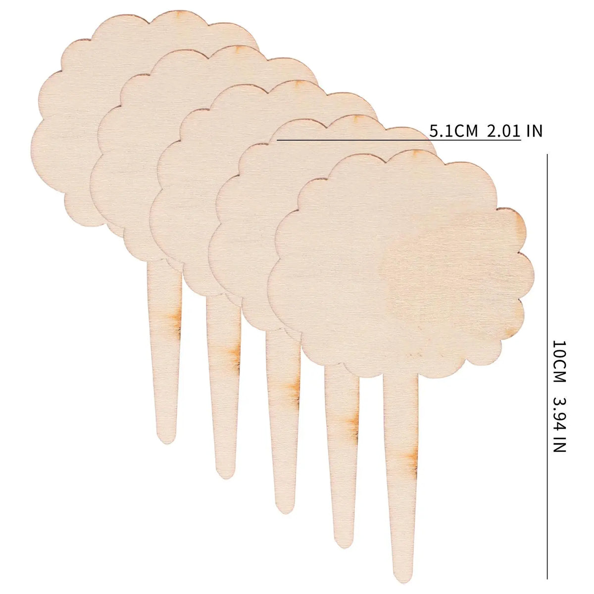 50/5PCS Wooden Plant Blank Labels Eco-Friendly Writable Sign Tags Garden Plant Markers for Seed Potted Herbs Flowers Vegetables Quake Cloud 5PCS