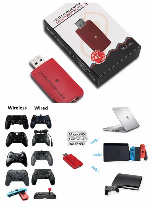 Switch/PS3/PC gaming console wired wireless Bluetooth controller adapter Quake