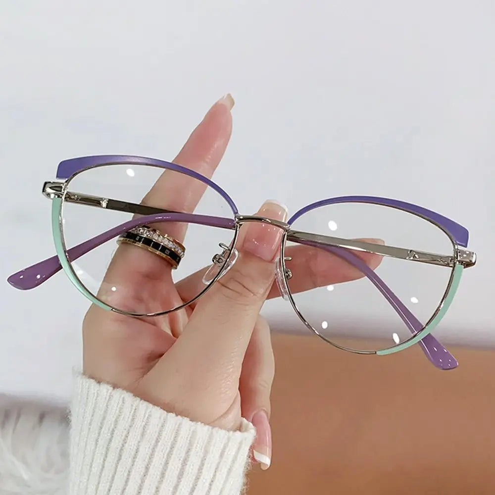Blue Light Blocking Glasses for Women Fashion Cat Eye Eyeglasses Optical Anti Blue Ray Spectacle Eye Protection Computer Eyewear Quake Purple