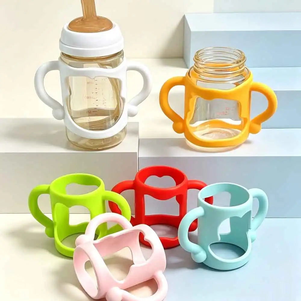 vvocci Silicone Bottle Handle For Narrow Baby Bottles, Easy Grip Handle, Can Accommodate Most Bottles - BPA-free Soft Silicone Quake