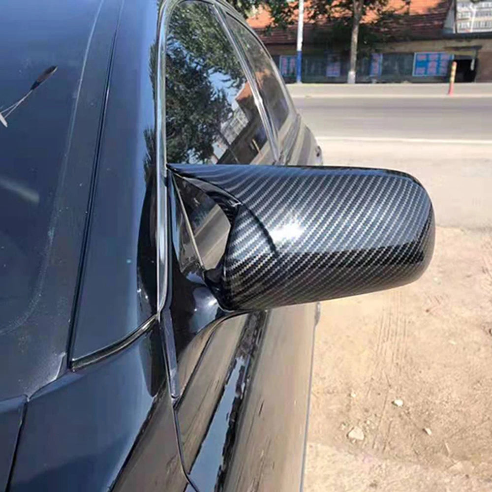 For Toyota Mark X Reiz 2005-2009 Car Rearview Side Mirror Cover Wing Cap Exterior Door Rear View Case Trim Carbon Fiber Look Quake