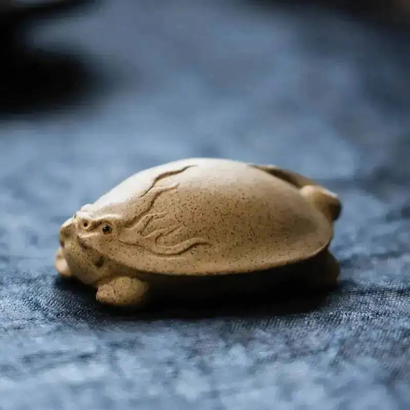 Yixing Zisha Tea Pet Turtle Tea Play Tea Ceremony Creative Ornament Duan Mud Rich Armor World Turtle Can Be Raised Tea Set Quake