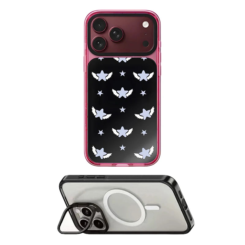 6092082 Impact Case - Mirror / Glaze Magnetic Cover: Compatible with IPhone 18 17 Pro Max 18Pro Quake stand (MagSafe) for iPhone 18 Pro