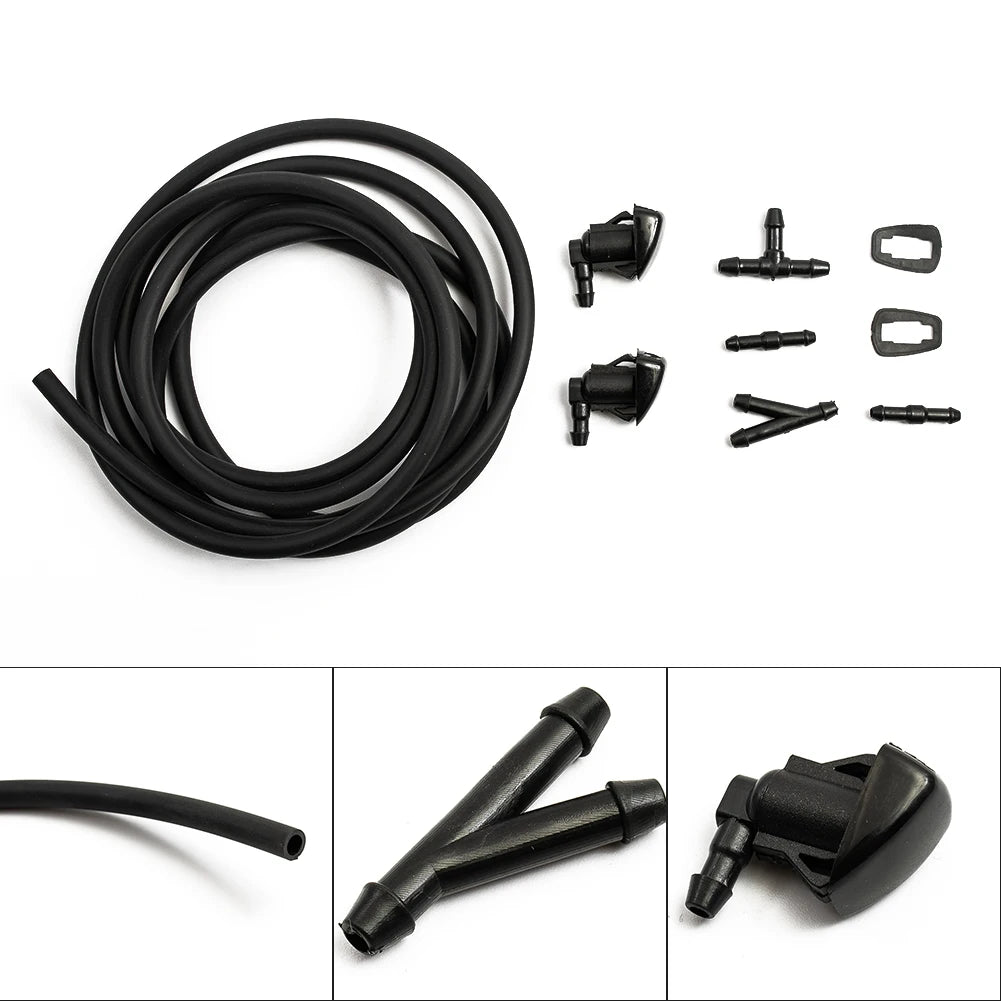 Car Windshield Washer Wiper Water Spray Nozzles Jet Rubber Gaskets Hose Connectors For Toyota Sienna XL20 2003-2009 Quake A