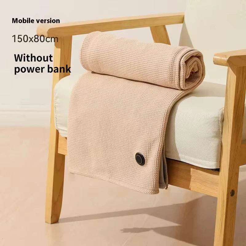 Wearable Electric Blanket 3 Heating Levels USB Heating Winter Warm Blanket Home Office Outdoor Heating Mattres Washable Quake Ivory