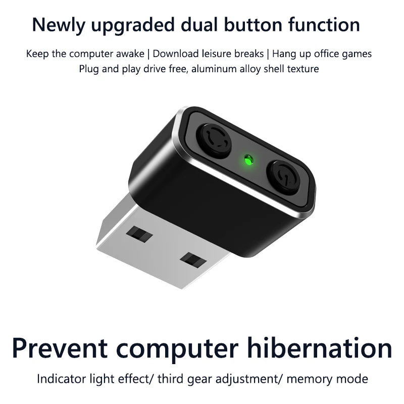 Computer Mouse Jiggler Support Windows and Android USB Mouse Simulator Device with Multi-Track Function for Office and Home Use Quake