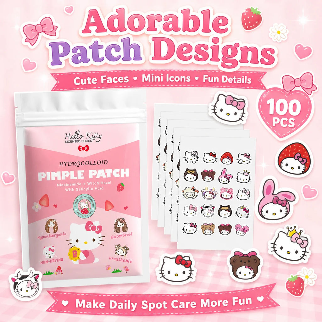100PCS hello kitty Acne patches, facial acne patches, hydrogel acne removal patches, concealer Quake