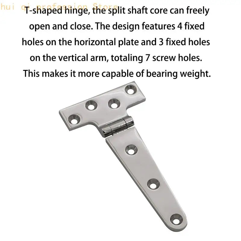 Marine Lid T Hinge 75 x 152 mm with Countersunk Screw Holes for Use H8WE Quake