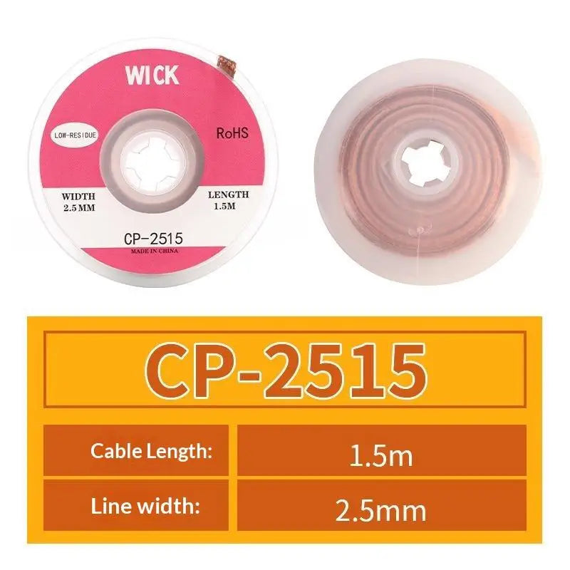 1.5/ Copper Welding Wire Desoldering Mesh Braid Tape Welding Point Solder Soldering Tool Of Electronic PCB Circuit Board Quake A4 No plug