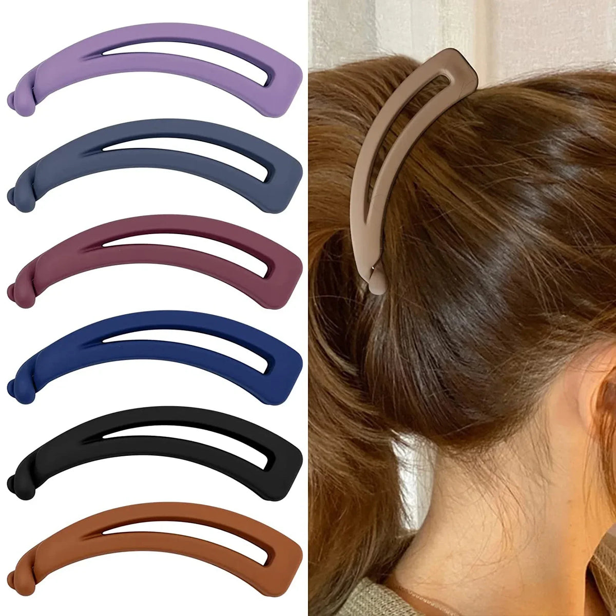 Matte Vintage Banana Clip for Curly Long Straight Short Hair Claw Women Girls Hair Styling Ponytail Holder Hairpin Clamp Grip Quake