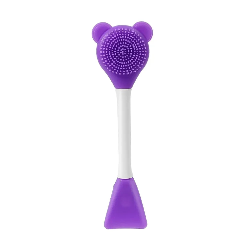 vvocci Double Head Facial Mask Silicone Applicator Spoon Spatula Stirring Stick Women Skin Face Cleansing Care Home Makeup Tools Quake M5 Purple