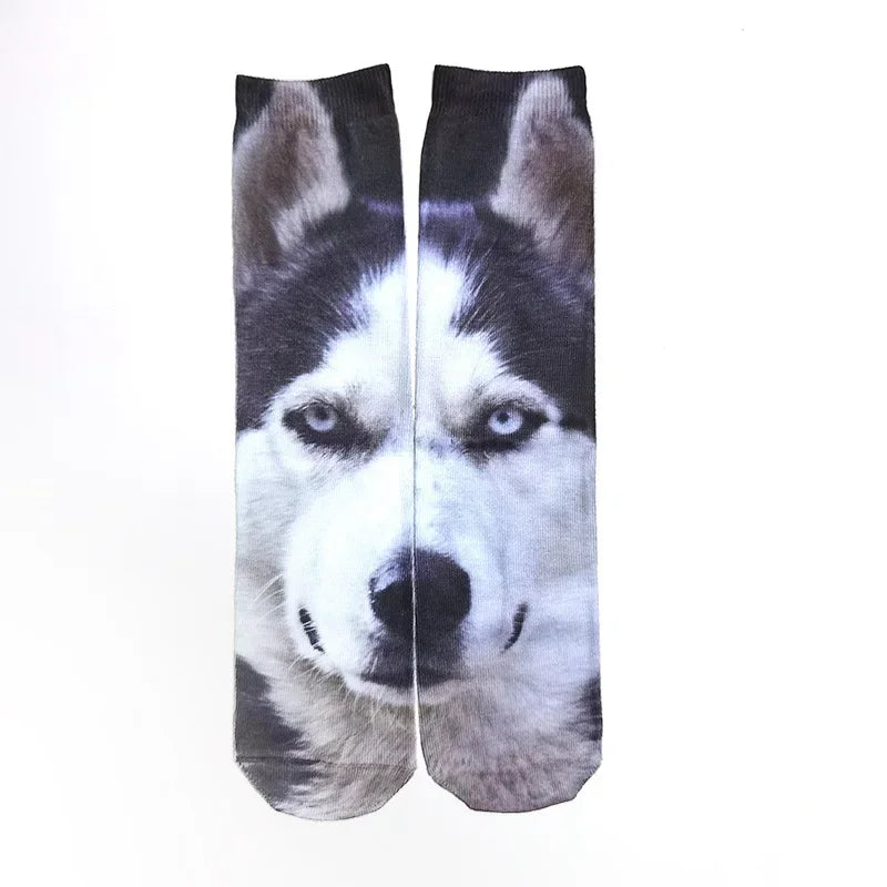 3D animal shaped socks with cute patterns and digital printing simulation fun home personalized socks Quake Husky 40cm
