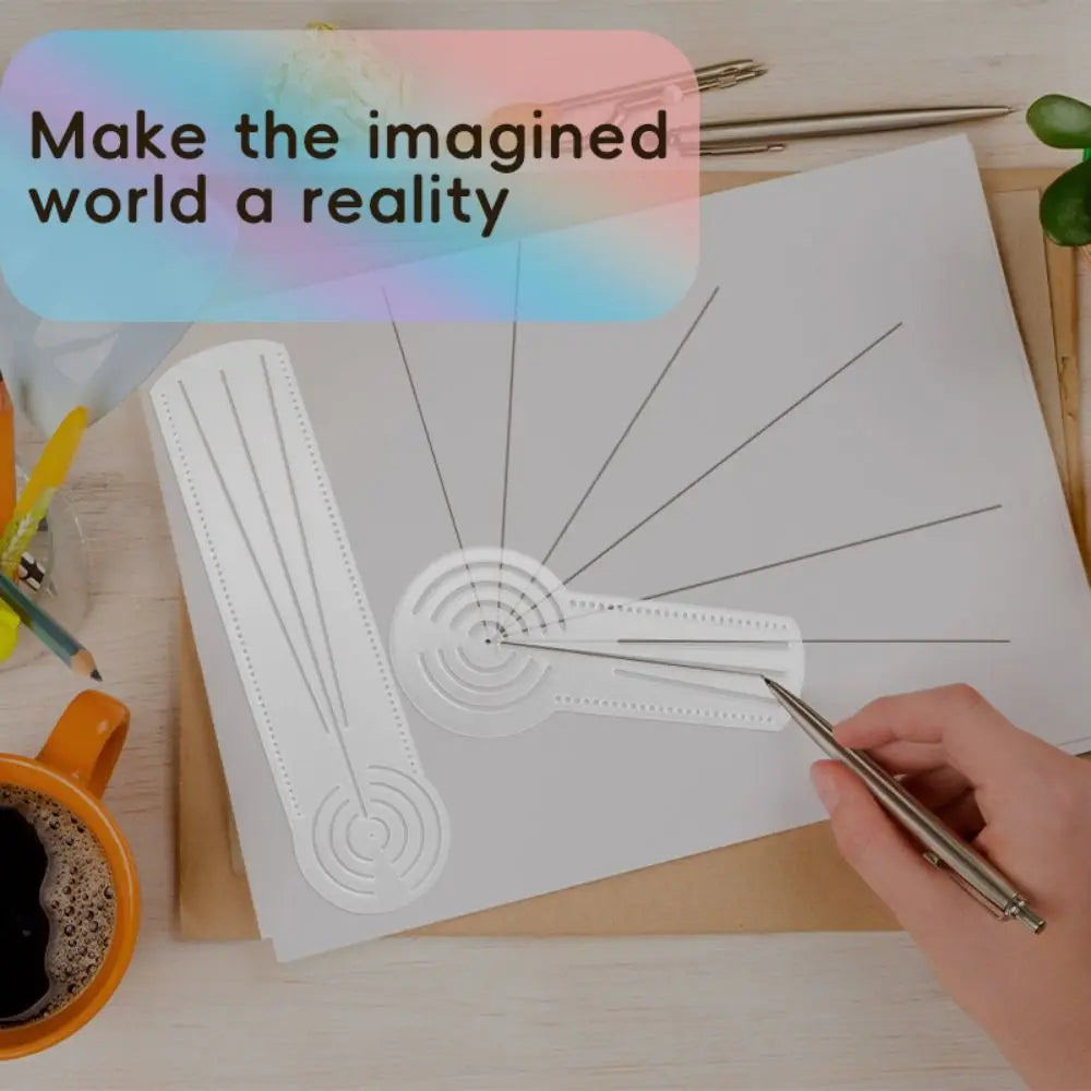 Multifunctional Mandala Drawing Template Acrylic Transparent Drawing Ruler Reusable Circular Arc Straight Line Drawing Tool Quake