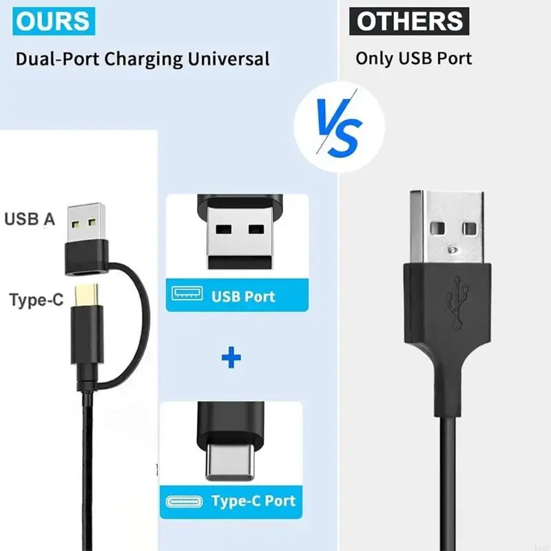 6 In 1 Multiple Charging Cable with Type C Tiny USB Mini USB Port Universal Charges for Smartphones Tablets Cameras K1KF Quake