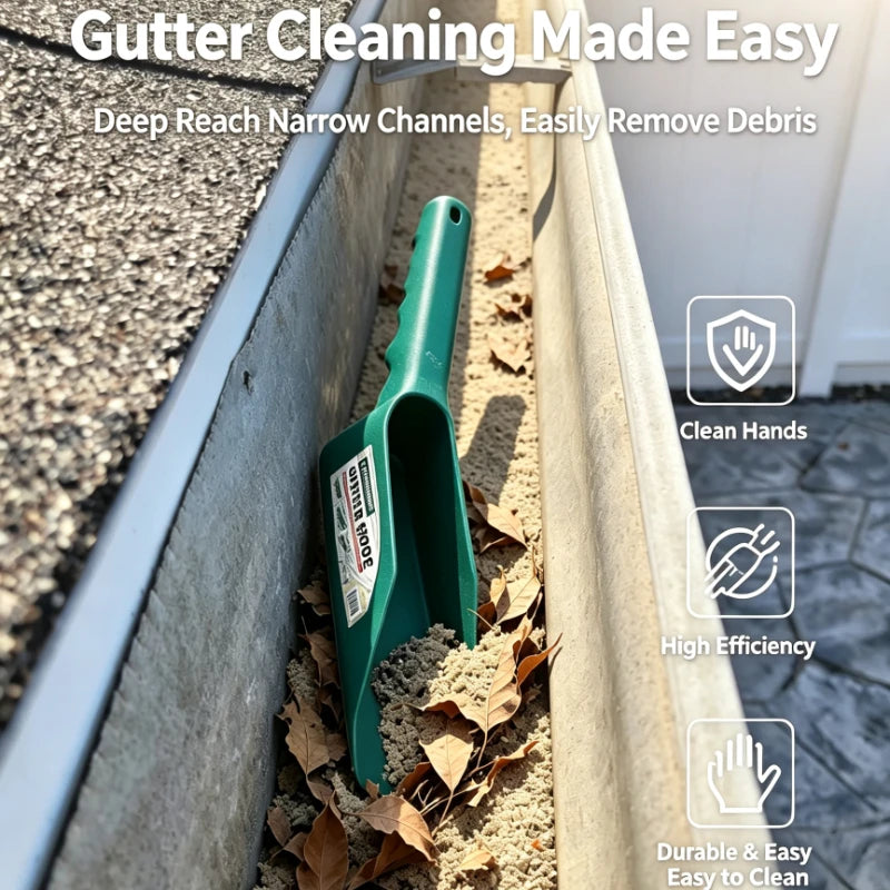 Plastic Gutter Scoop Large Capacity Roof Rain Gutter Cleaning Shovel for Removing Leaves Garden Eaves Debris Cleaning Tool Quake