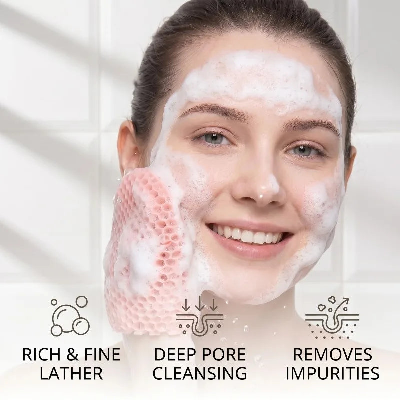 Honeycomb Facial Cleansing Scrub Finger Sleeve Gentle Exfoliating Face Washer Skin Care Pore Cleaning Massage Tool Quake