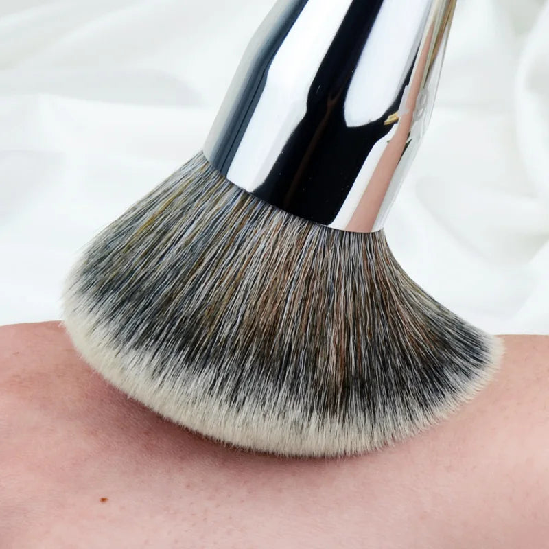 Professional Black Long Wood Handle Dense Synthetic Hair No.61 Large Dome Shaped Allover Powder Brush Makeup Tool Quake