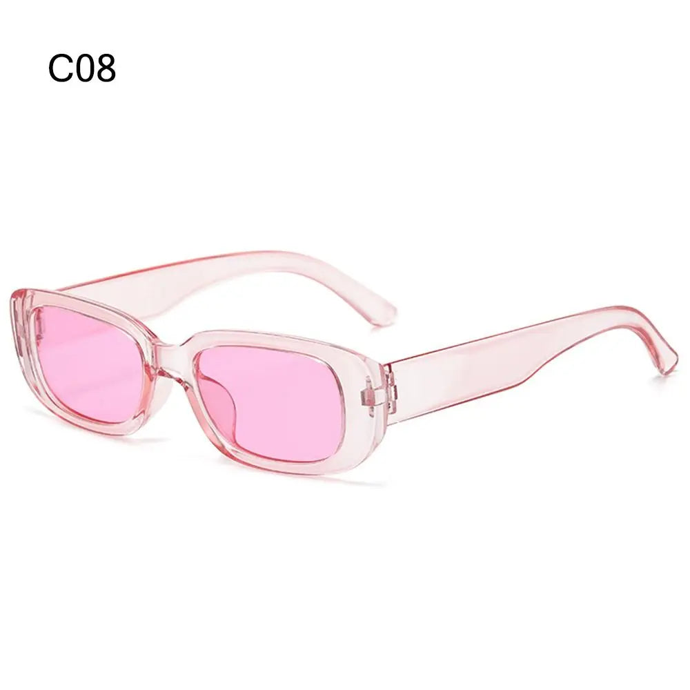 Trendy Narrow Square Frame Y2K Sun Glasses Candy Color UV400 Protection Rectangle Sunglasses Black Shades for Women Men Quake C08