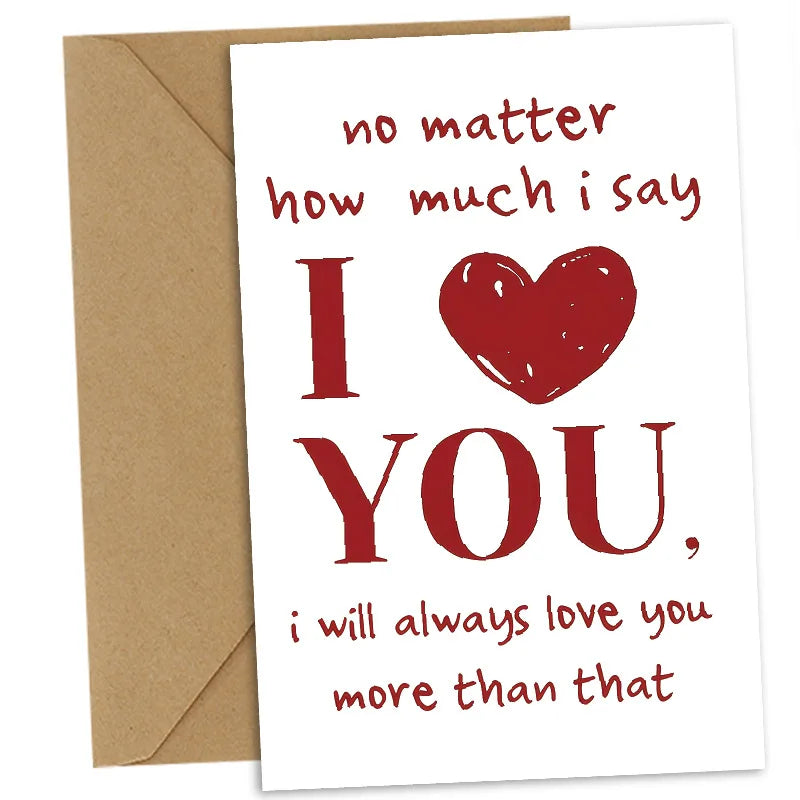 1 set Valentine's Day Greeting Cards Flower Shops Handwritten Flowers Baking Confession Souvenir Cards Instagram Style Quake Cowhide 10x15cm