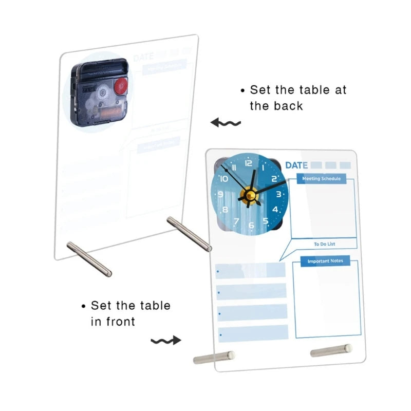Standing Acrylic Board To-do-list Board with Clock, Office Desk Memo Board Weekly Planner To-do-list Checklist Board K1KF Quake