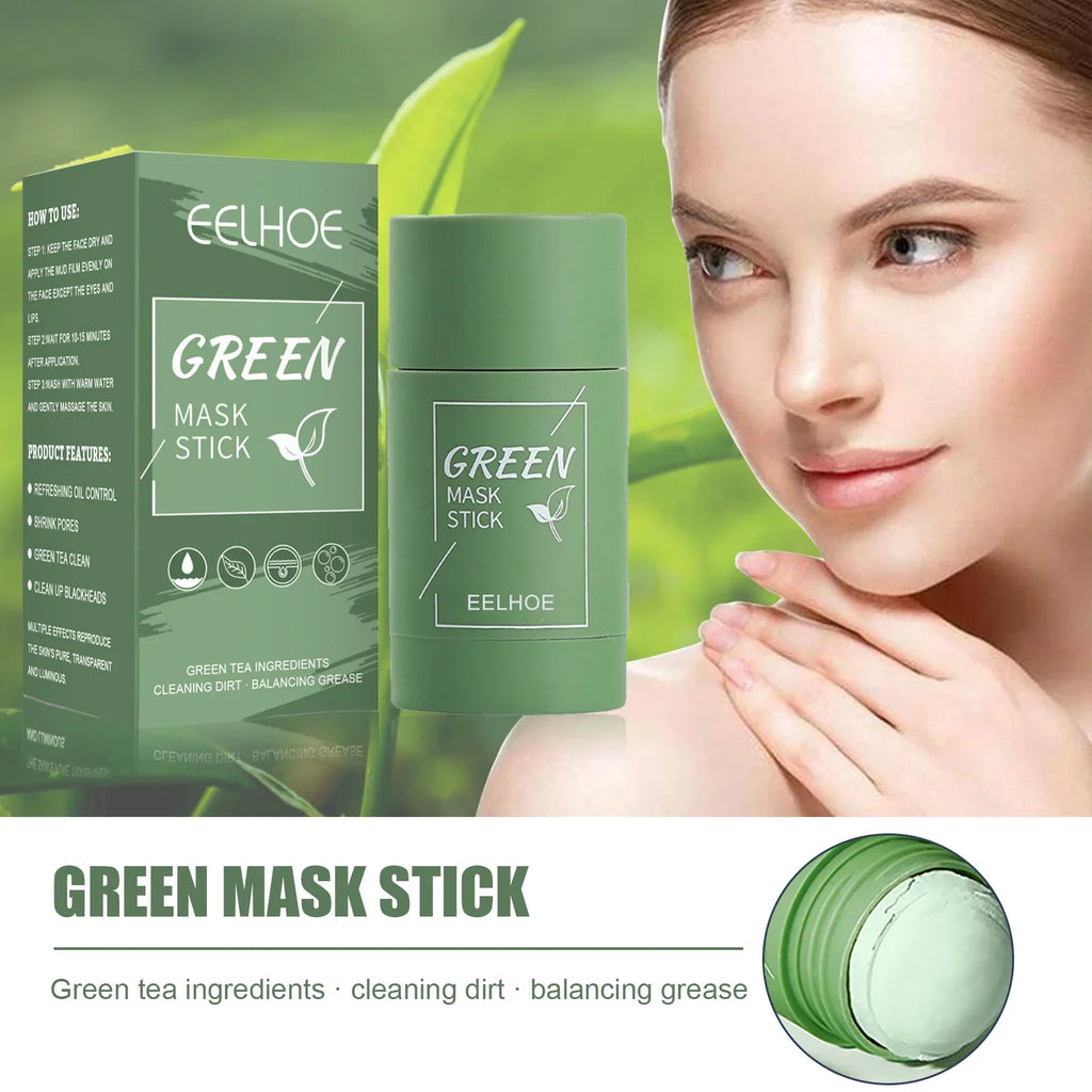 Valentine's Day Gift Green Tea Face Mask Stick for Deep Cleansing Pore Minimizing Acne & Blackhead Care Moisturizing Oil Control Quake