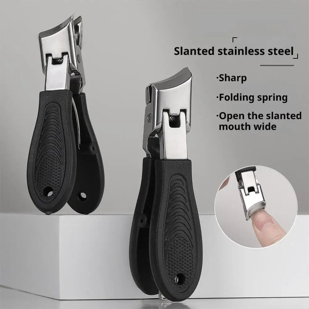 Large Opening Toenail Clippers-Extra Wide Jaw Nail Cutter with Sharp Pointed and Oblique Blades, Anti-Splash Design,for Thick In Quake